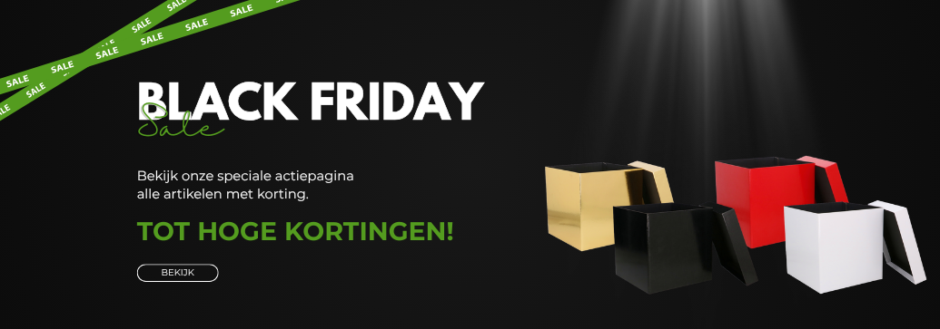 Black Friday bij Krabbendam Kadoverpakking. Specialist in kadoverpakkingen.